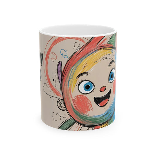 Rainbow Character Ceramic Mug - Cute Cartoon Art, Gift for Kids, Fun Coffee Mug, Whimsical Drinkware, Colorful Kitchen Decor from Tookylop | Your Vibe. Your Style