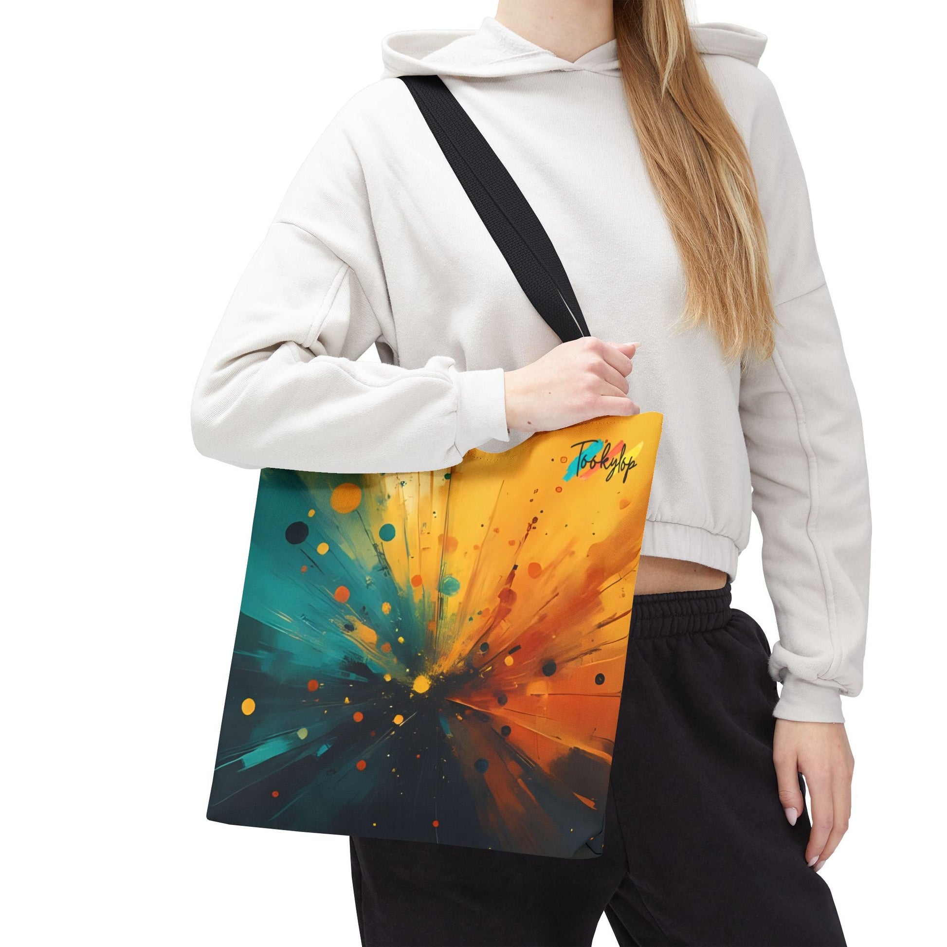 Vibrant Abstract Tote Bag, Colorful Shopping Bag, Eco - Friendly Carryall, Art Inspired Gift, Beach Bag, Reusable Grocery Tote from Tookylop | Your Vibe. Your Style